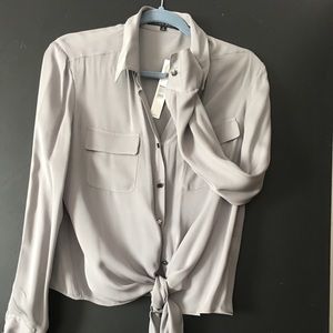 Grey silk blouse. Never worn. Antonio Malani